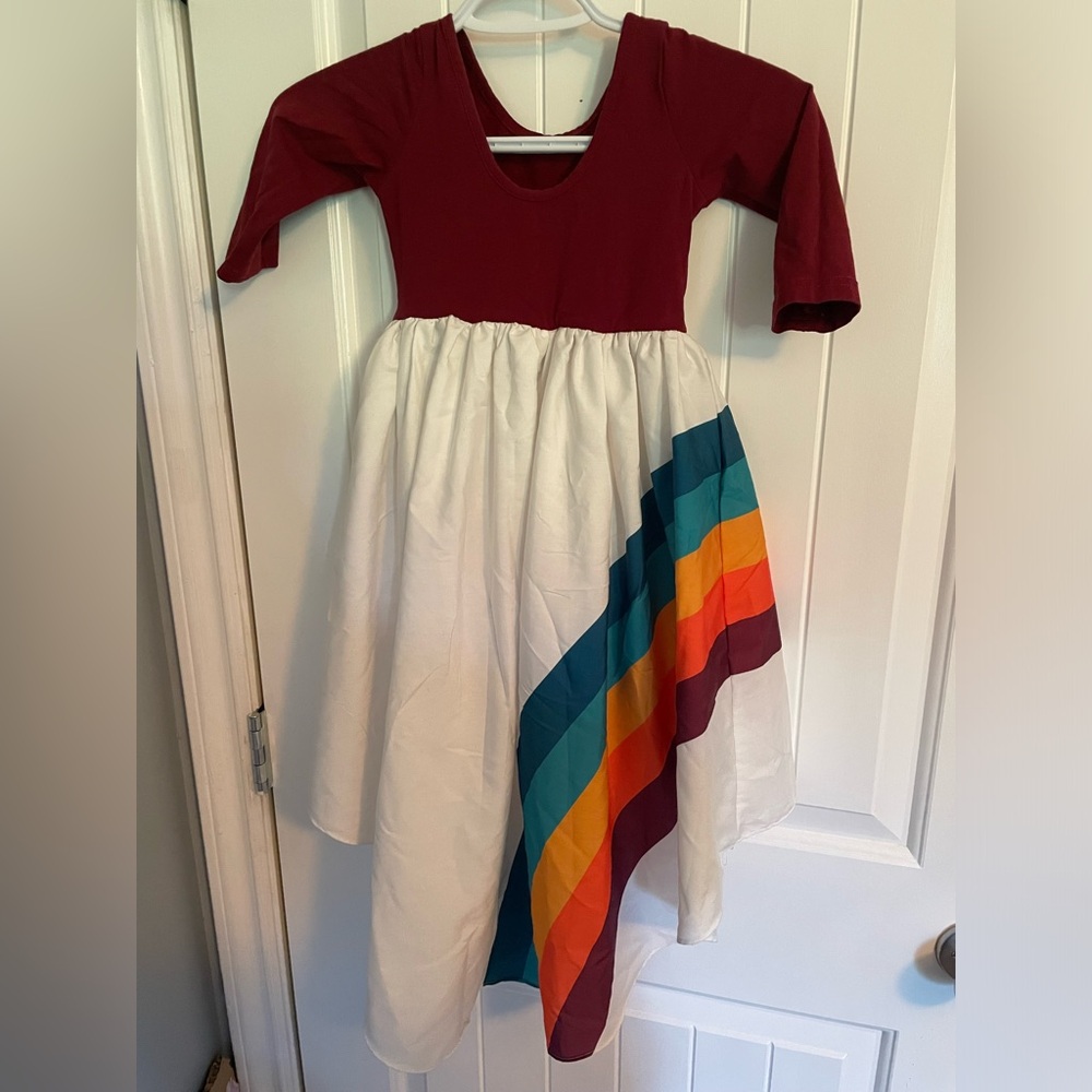 Colorful HiLow Kids Dress - Picture 2 of 3